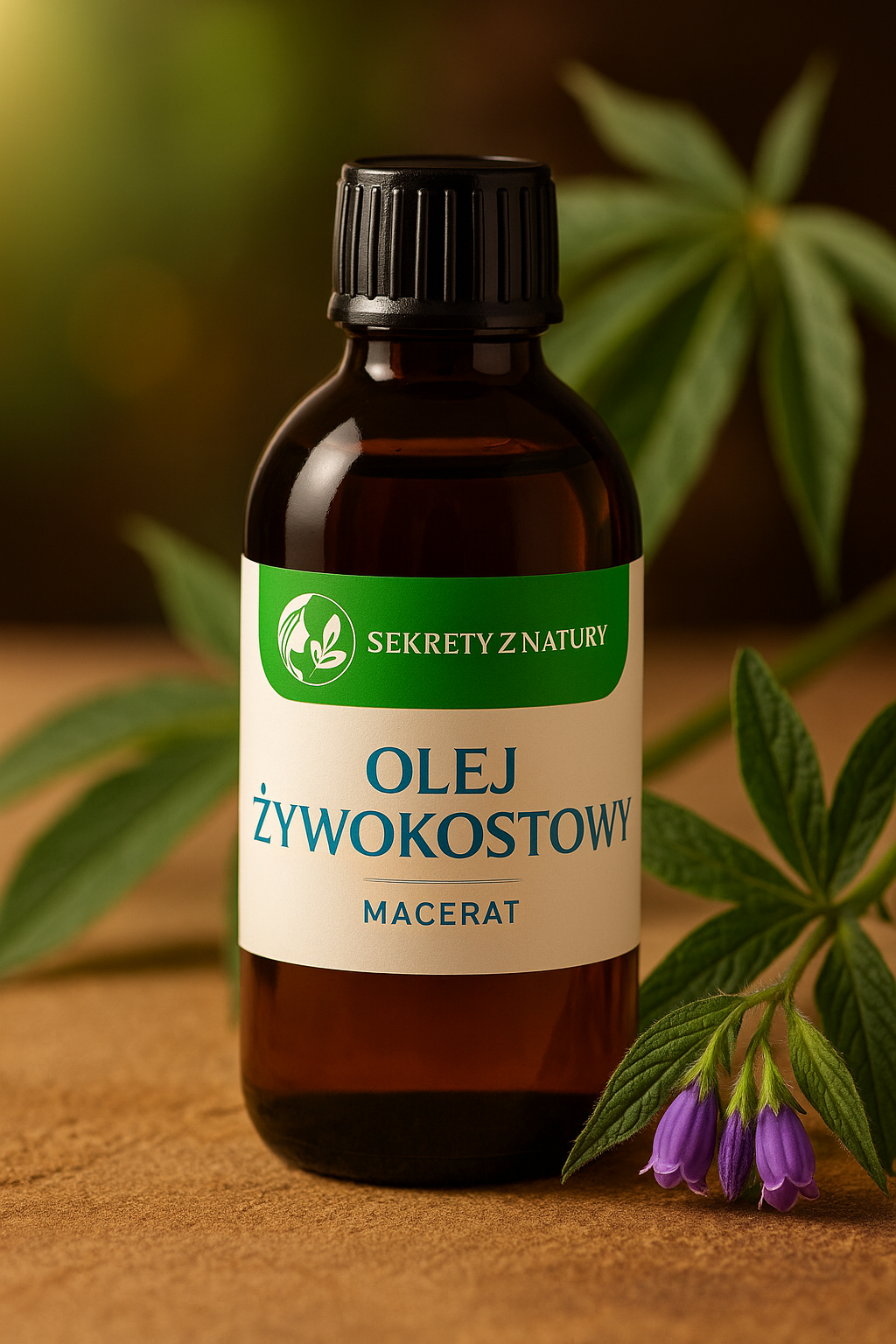 Naturalny olej z żywokostu – przeznaczony do wsparcia stawów i mięśni, wspierający komfort ruchu i regenerację po wysiłku. Naturalny olej z żywokostu