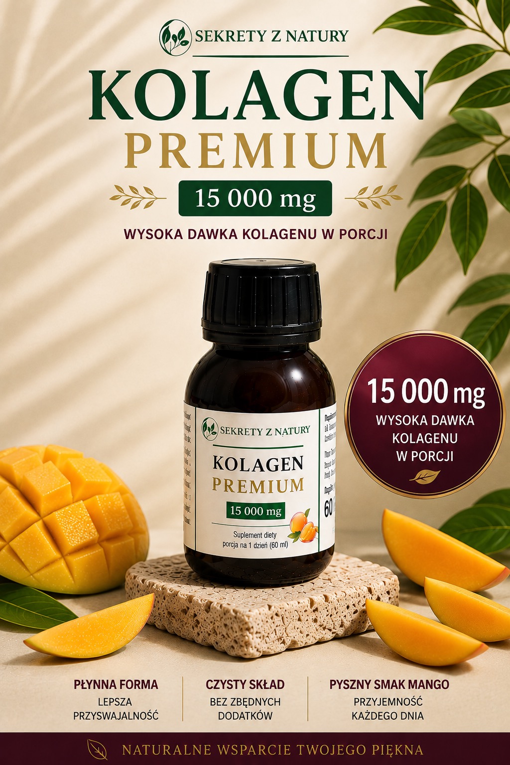 KOLAGEN PREMIUM 15000 mg – z kwasem hialuronowym, MSM i witaminą C KOLAGEN PREMIUM 15000 mg – z kwasem hialuronowym, MSM i witaminą C